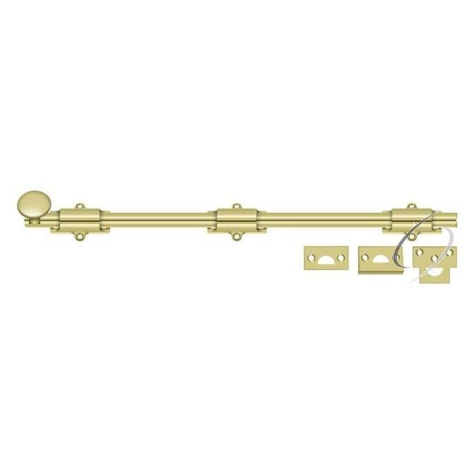 18SB3 18" Surface Bolt; Heavy Duty; Bright Brass Finish