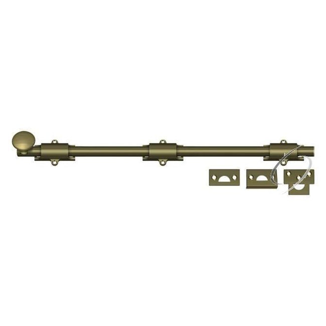 18SB5 18" Surface Bolt; Heavy Duty; Antique Brass Finish