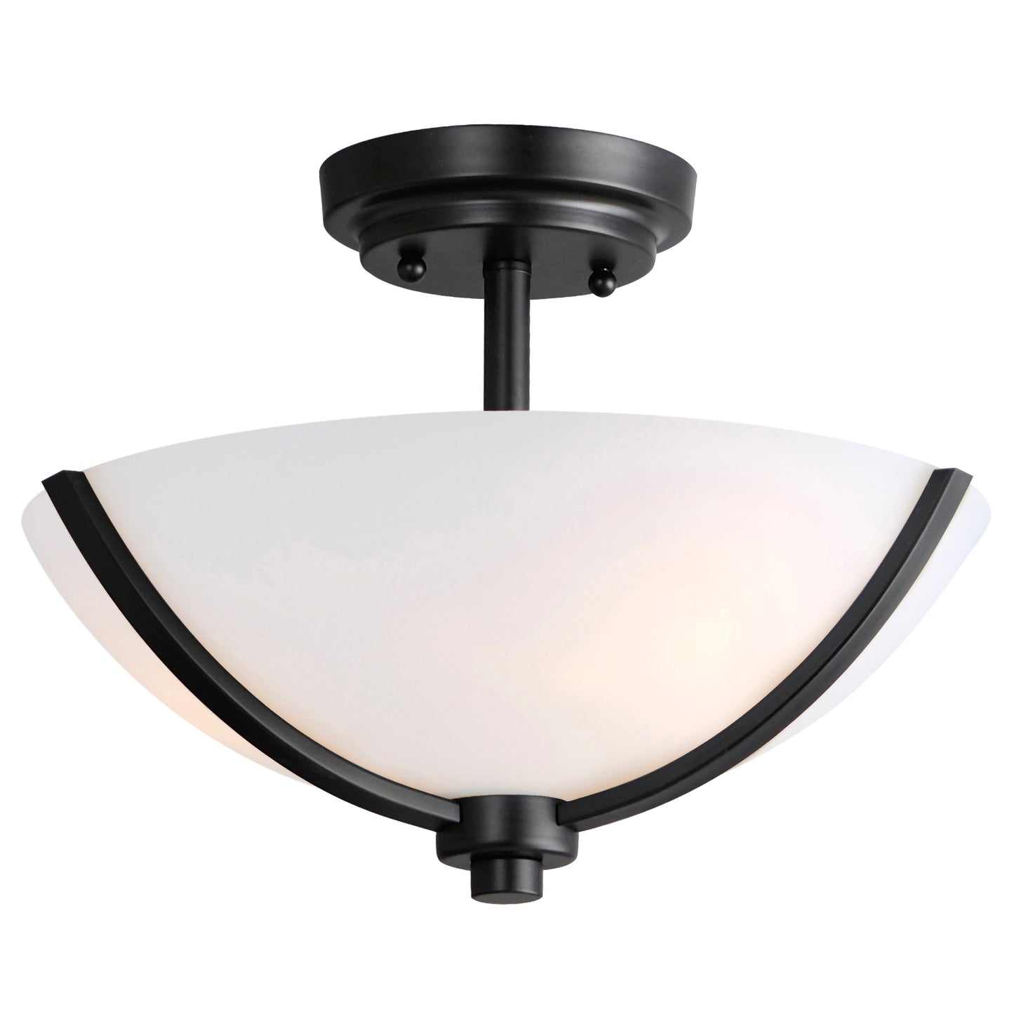 20031SWBK - Deven 14" Semi Flush Mount Ceiling Light - Black