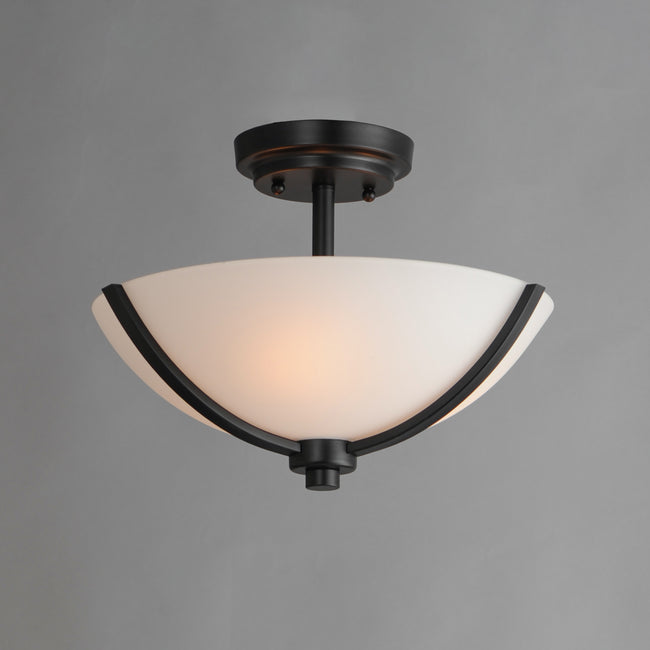 20031SWBK - Deven 14" Semi Flush Mount Ceiling Light - Black