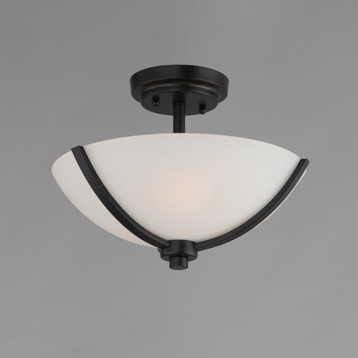 20031SWBK - Deven 14" Semi Flush Mount Ceiling Light - Black