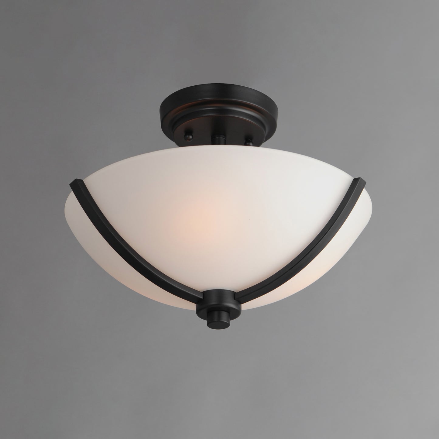 20031SWBK - Deven 14" Semi Flush Mount Ceiling Light - Black