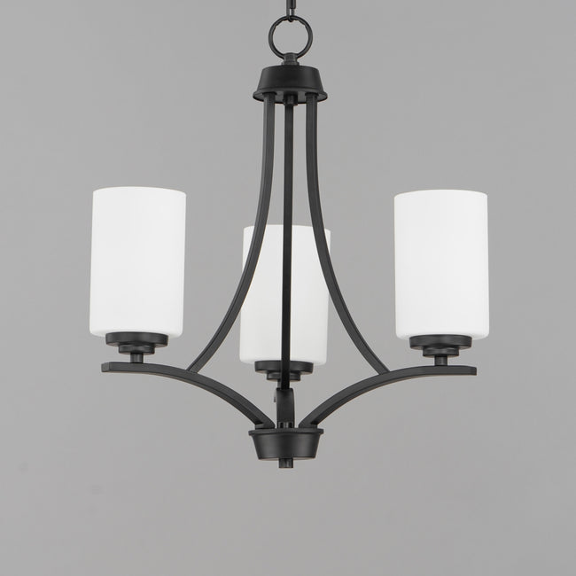 20033SWBK - 3 Light Deven 18" Chandelier - Black
