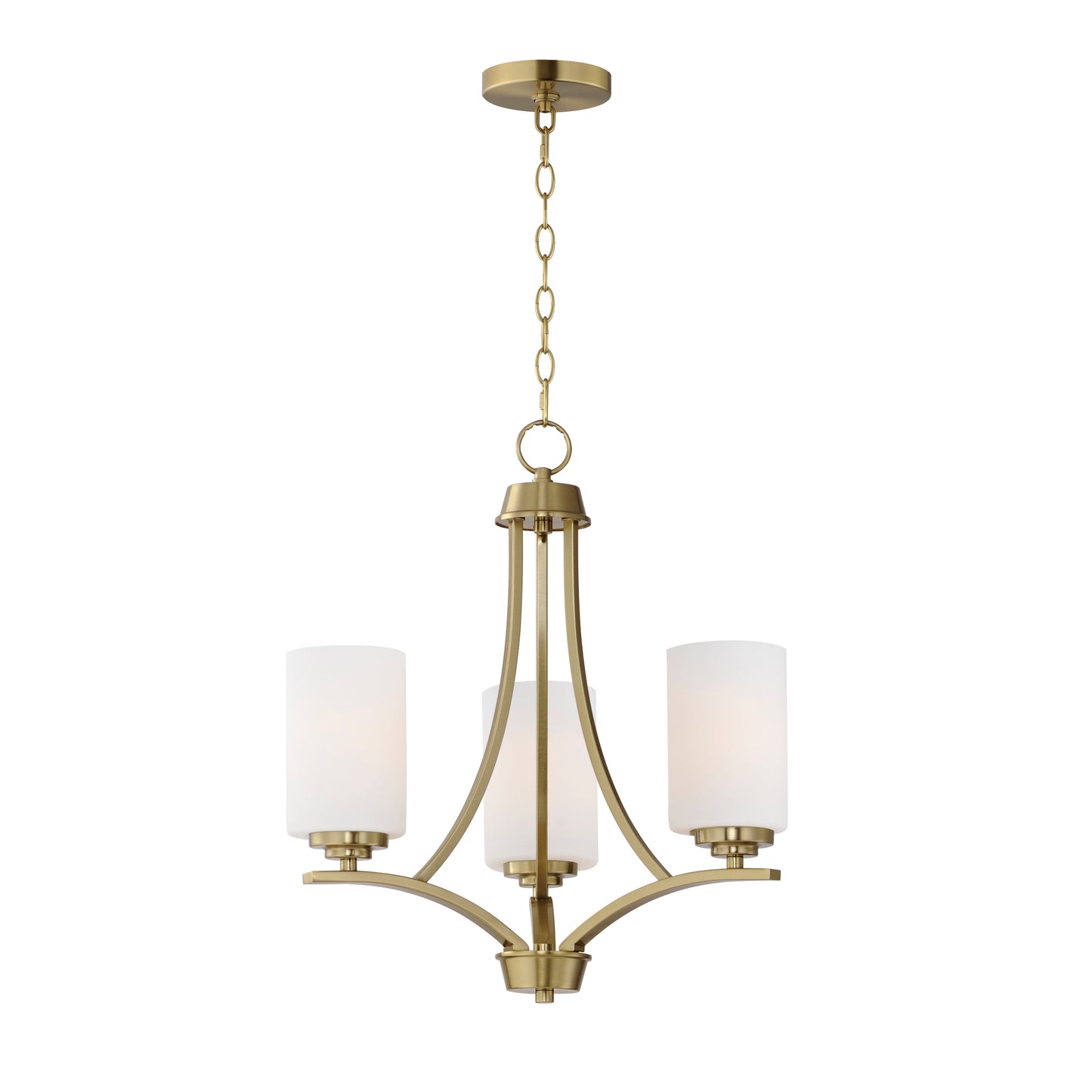 20033SWSBR - 3 Light Deven 18" Chandelier - Satin Brass