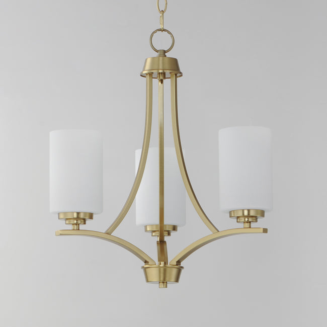 20033SWSBR - 3 Light Deven 18" Chandelier - Satin Brass