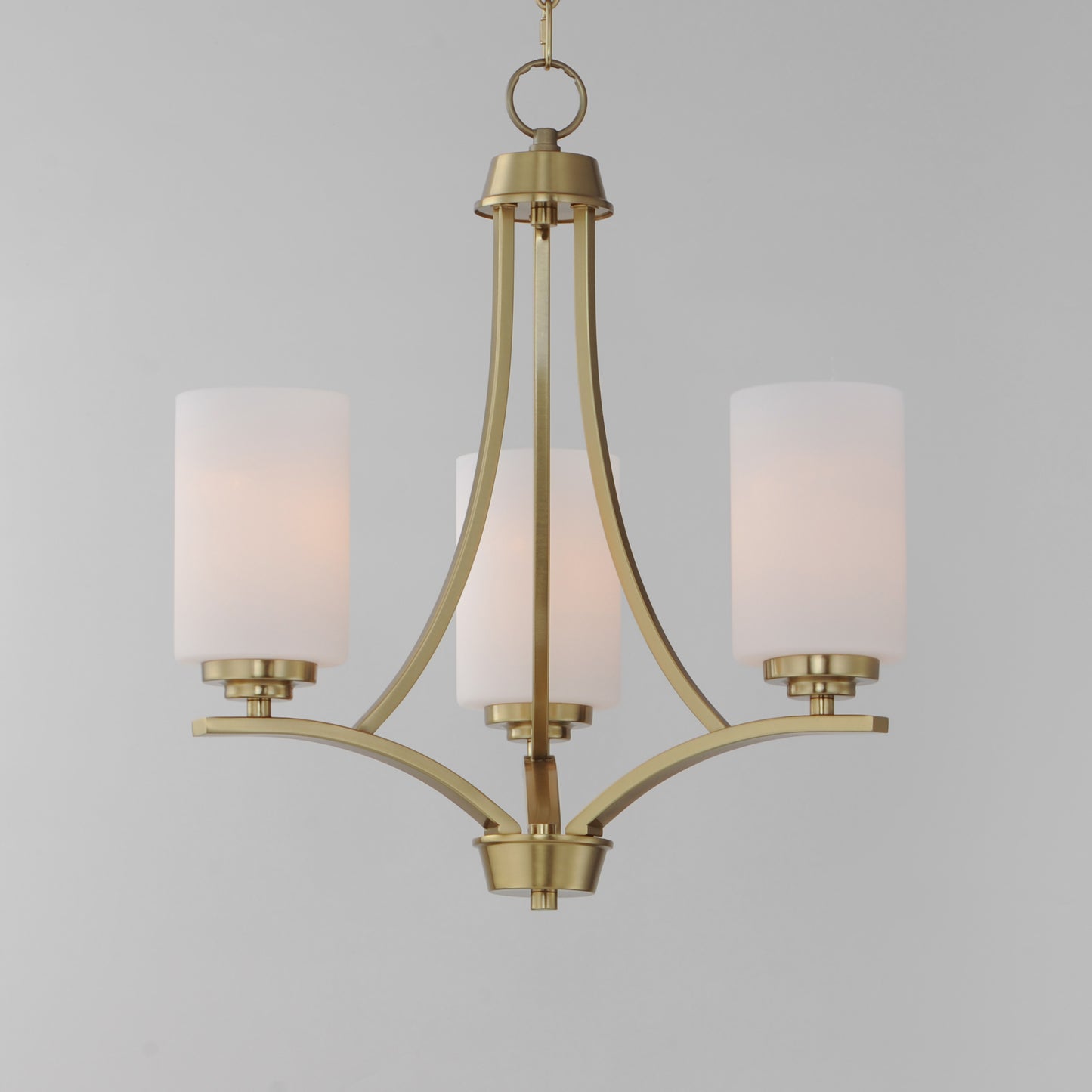 20033SWSBR - 3 Light Deven 18" Chandelier - Satin Brass