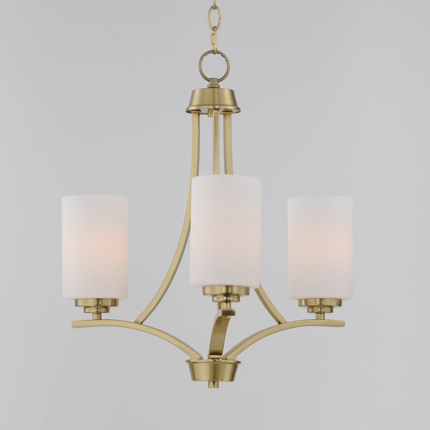 20033SWSBR - 3 Light Deven 18" Chandelier - Satin Brass