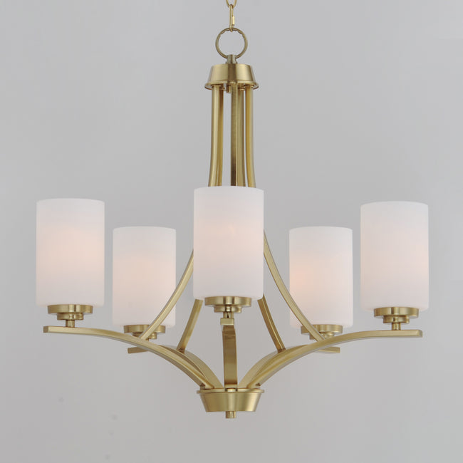 20035SWSBR - 5 Light Deven 24" Chandelier - Satin Brass