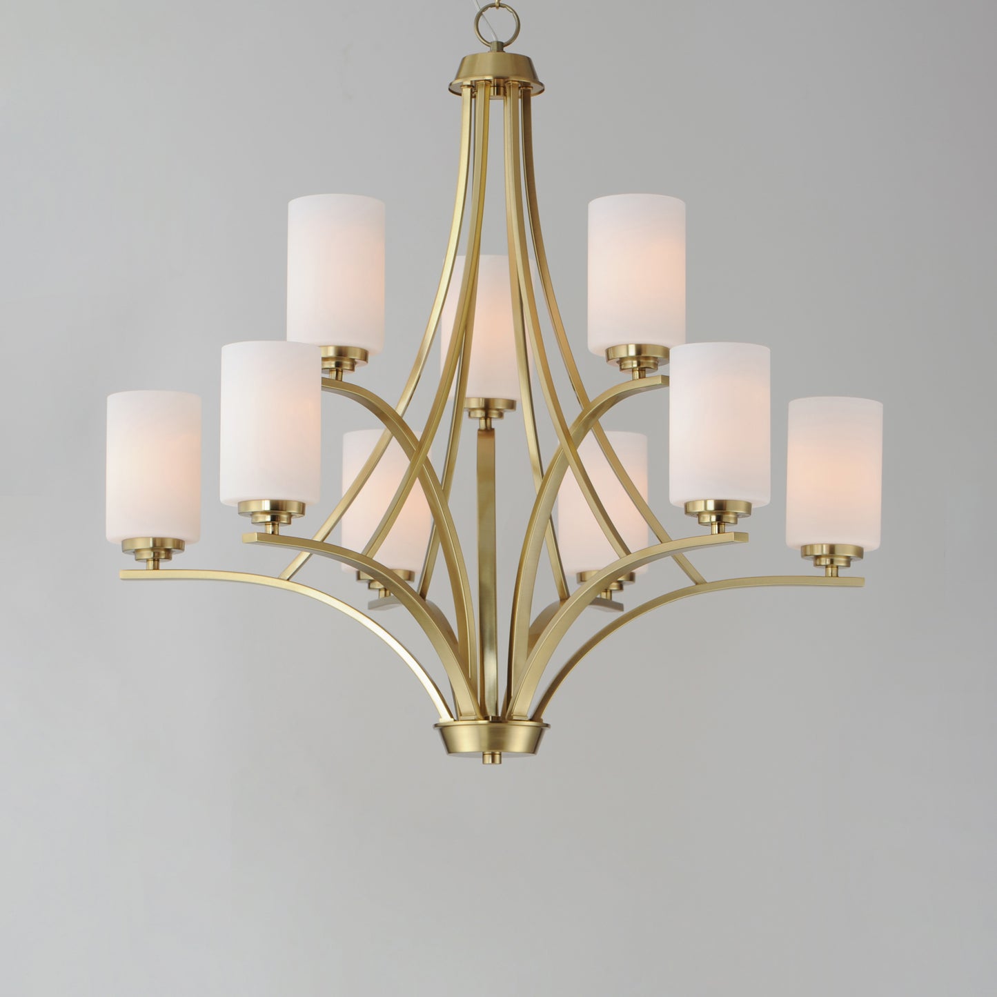 20036SWSBR - 9 Light Deven 32" Chandelier - Satin Brass