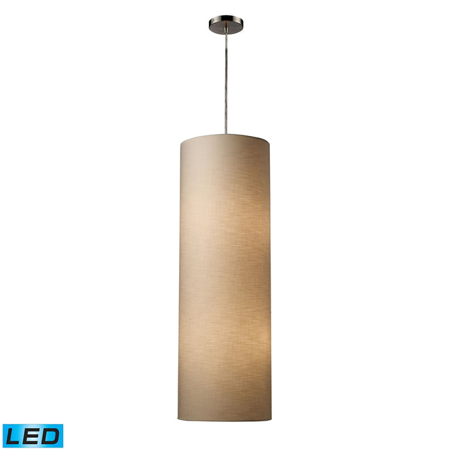 ELK Lighting 20160/4-LED - Fabric Cylinders 12" Wide 4-Light Mini Pendant in Satin Nickel with 1 Sha