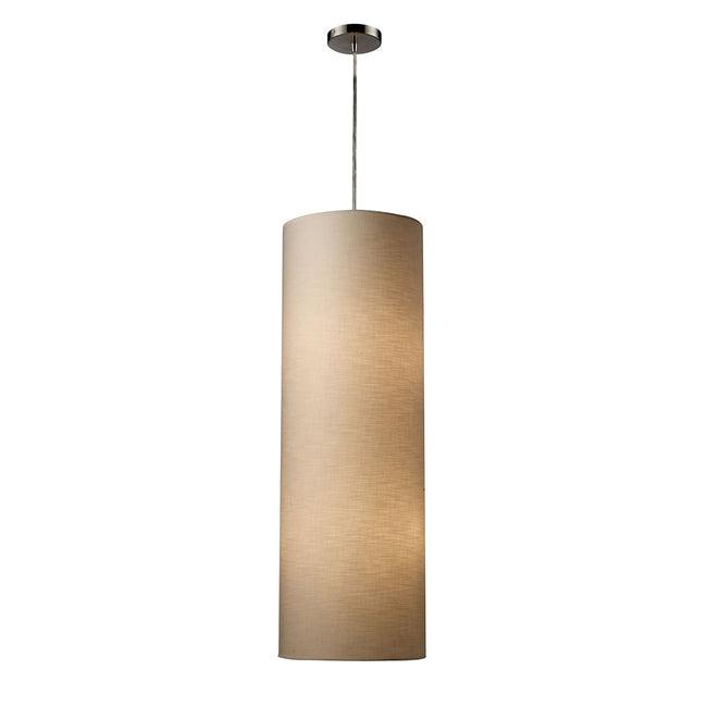 ELK Lighting 20160/4 - Fabric Cylinders 12" Wide 4-Light Mini Pendant in Satin Nickel with 1 Shade