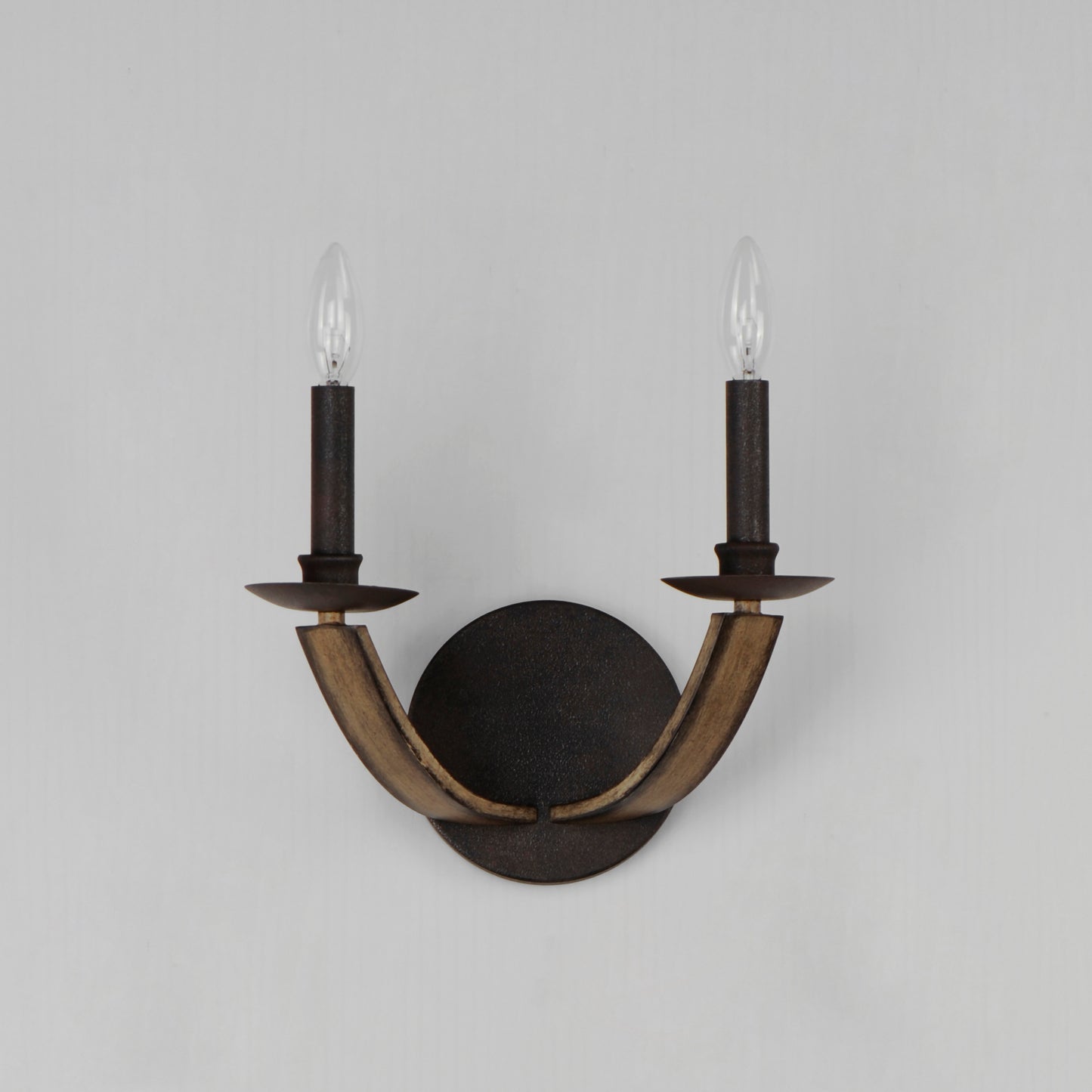 20341DWAR - 2 Light Basque 12" Wall Sconce - Driftwood/Anthracite