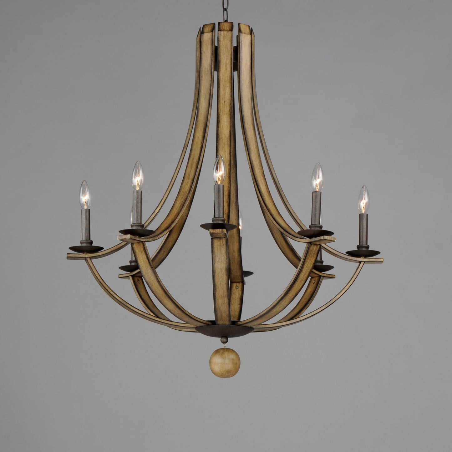 20348DWAR - 8 Light Basque 32" Chandelier - Driftwood/Anthracite