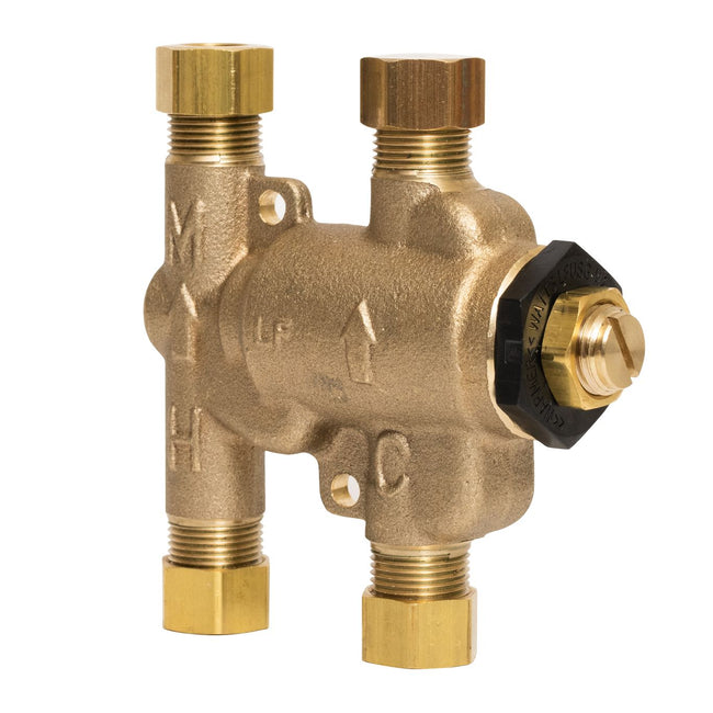 0204143 - 3/8 In Lead Free Thermostatic Mixing Valve, Adjustable 80-120 F