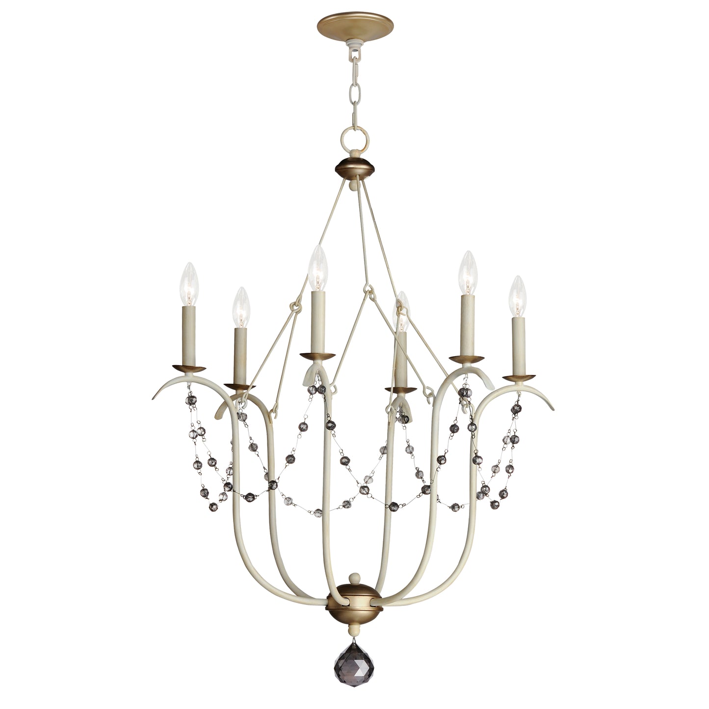 20486ECVG - 6 Light Formosa 27" Chandelier - Ecru/Venetian Gold