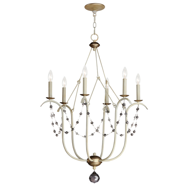 20486ECVG - 6 Light Formosa 27" Chandelier - Ecru/Venetian Gold