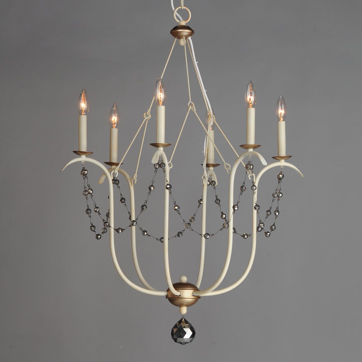 20486ECVG - 6 Light Formosa 27" Chandelier - Ecru/Venetian Gold