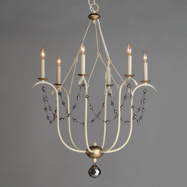 20486ECVG - 6 Light Formosa 27" Chandelier - Ecru/Venetian Gold