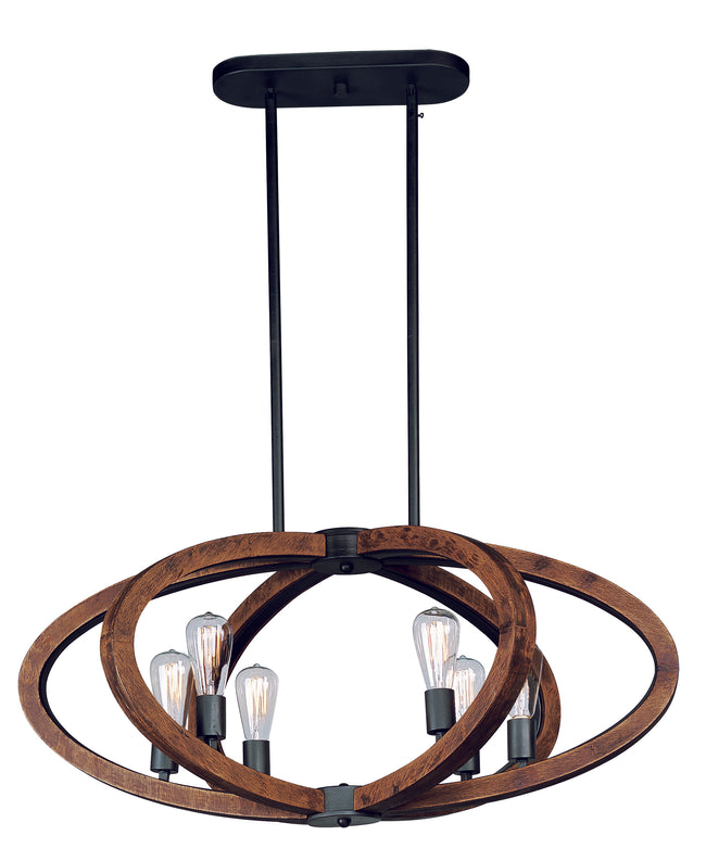 20915APAR/BUI - 6 Light Bodega Bay 22" Pendant - Anthracite