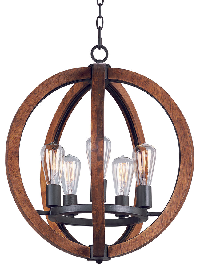 20917APAR/BUI - 5 Light Bodega Bay 18" Chandelier - Anthracite