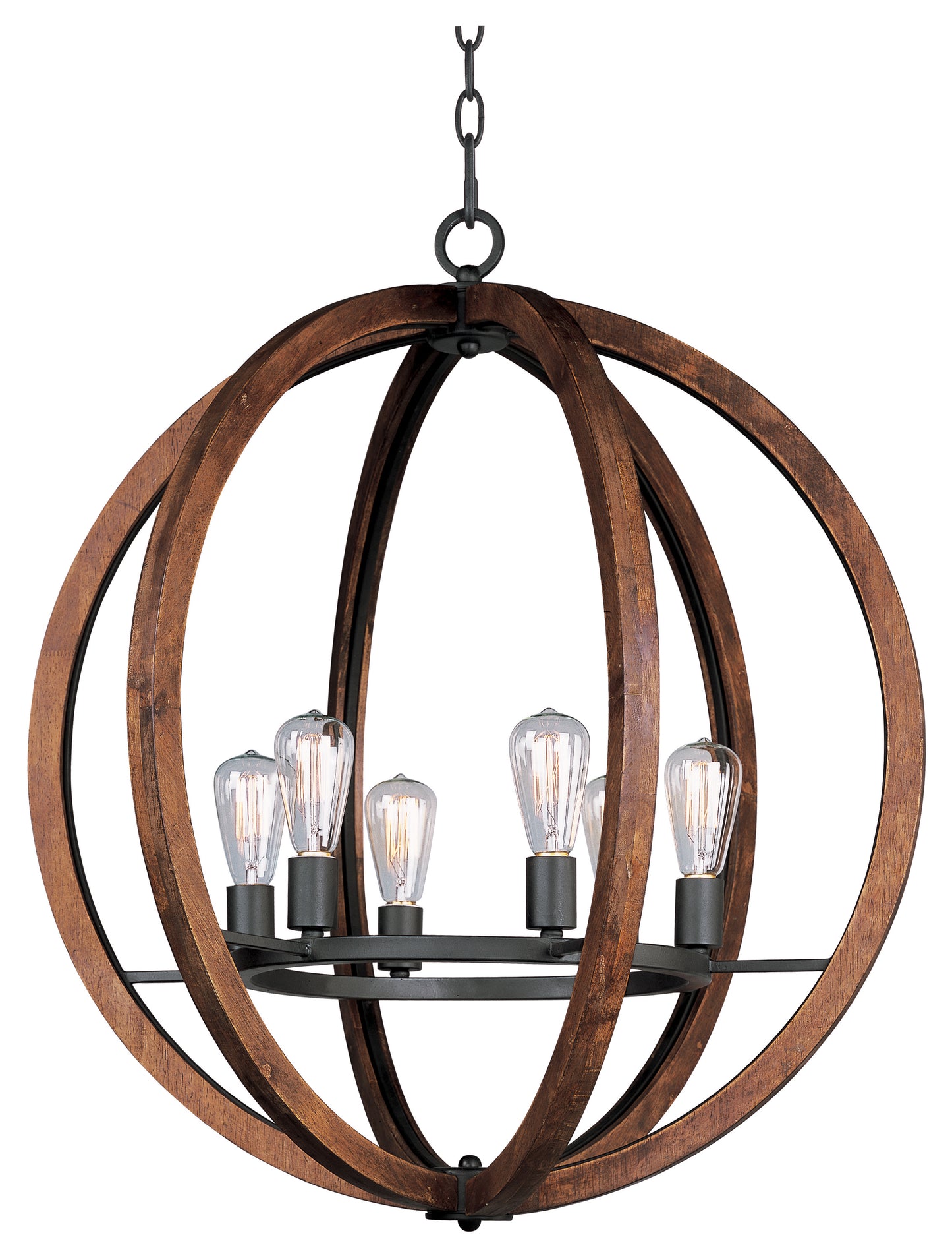 20918APAR/BUI - 6 Light Bodega Bay 30" Chandelier - Anthracite