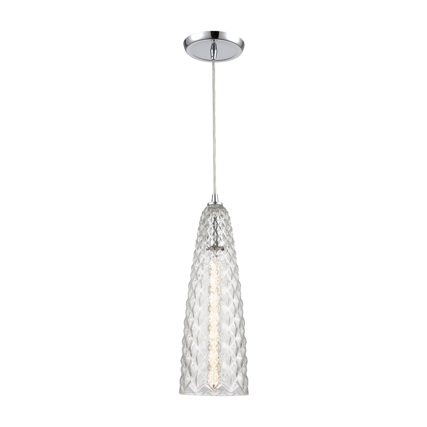 ELK Lighting 21167/1 - Glitzy 5" Wide 1-Light Mini Pendant in Polished Chrome with Clear Glass