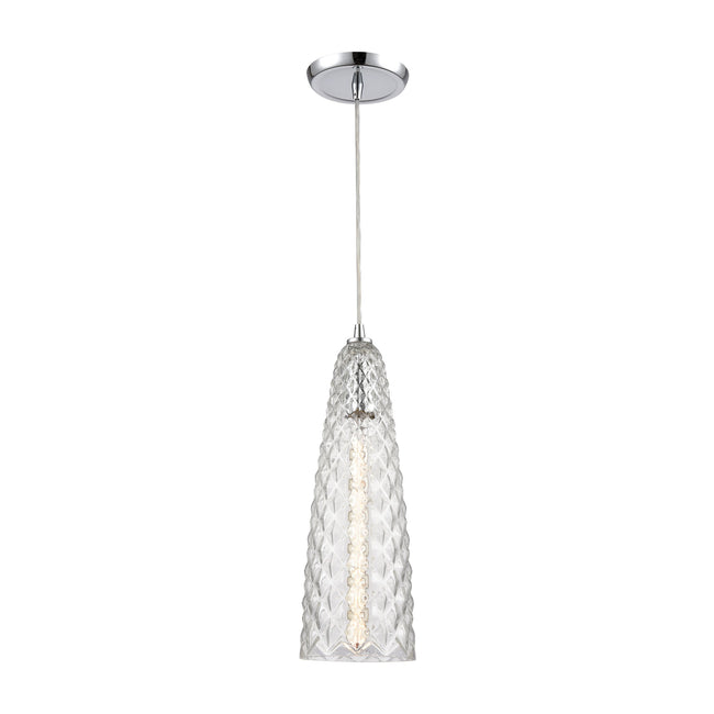 ELK Lighting 21167/1 - Glitzy 5" Wide 1-Light Mini Pendant in Polished Chrome with Clear Glass