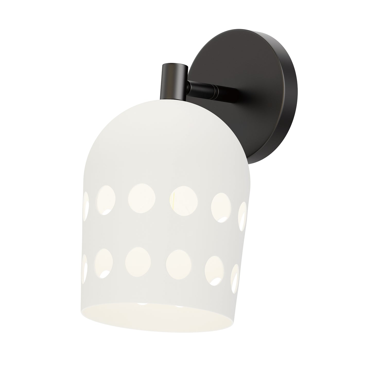 21241WTBK - 1 Light Dottie 6.25" Wall Sconce - Black