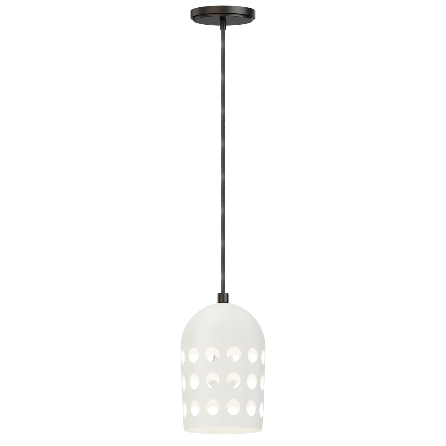21242WTBK - 1 Light Dottie 7" Pendant - Black