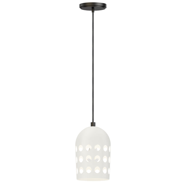 21242WTBK - 1 Light Dottie 7" Pendant - Black