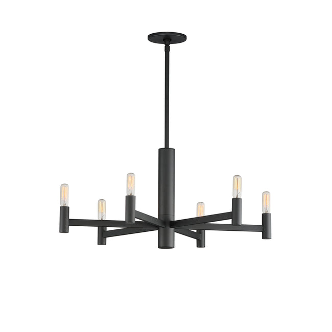 21366BK - 6 Light Emana 26" Chandelier - Black
