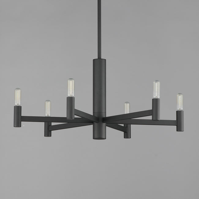 21366BK - 6 Light Emana 26" Chandelier - Black