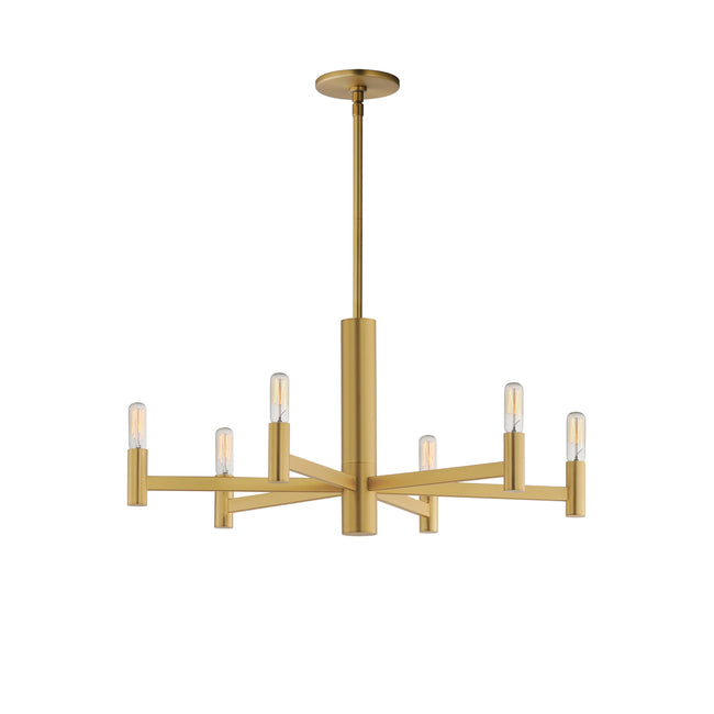 21366NAB - 6 Light Emana 26" Chandelier - Natural Aged Brass