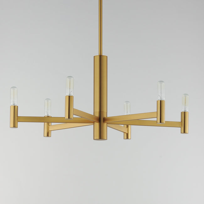 21366NAB - 6 Light Emana 26" Chandelier - Natural Aged Brass