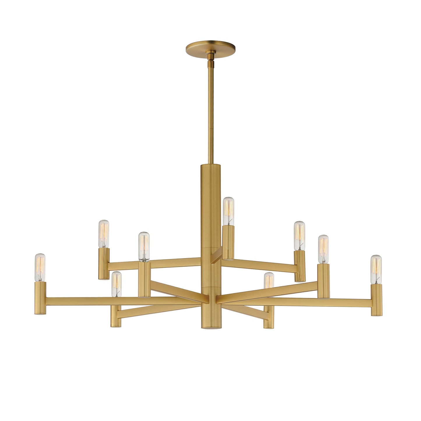 21369NAB - 9 Light Emana 34" Chandelier - Natural Aged Brass