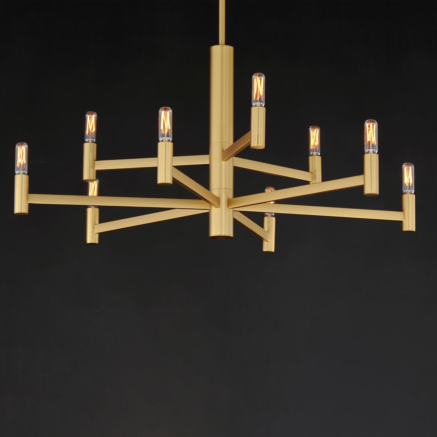 21369NAB - 9 Light Emana 34" Chandelier - Natural Aged Brass