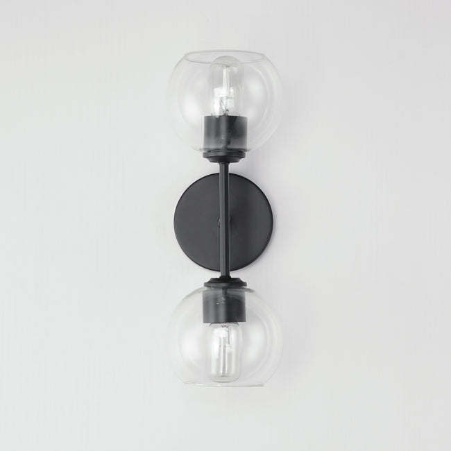 21632CLBK - 2 Light Knox 19" Wall Sconce - Black