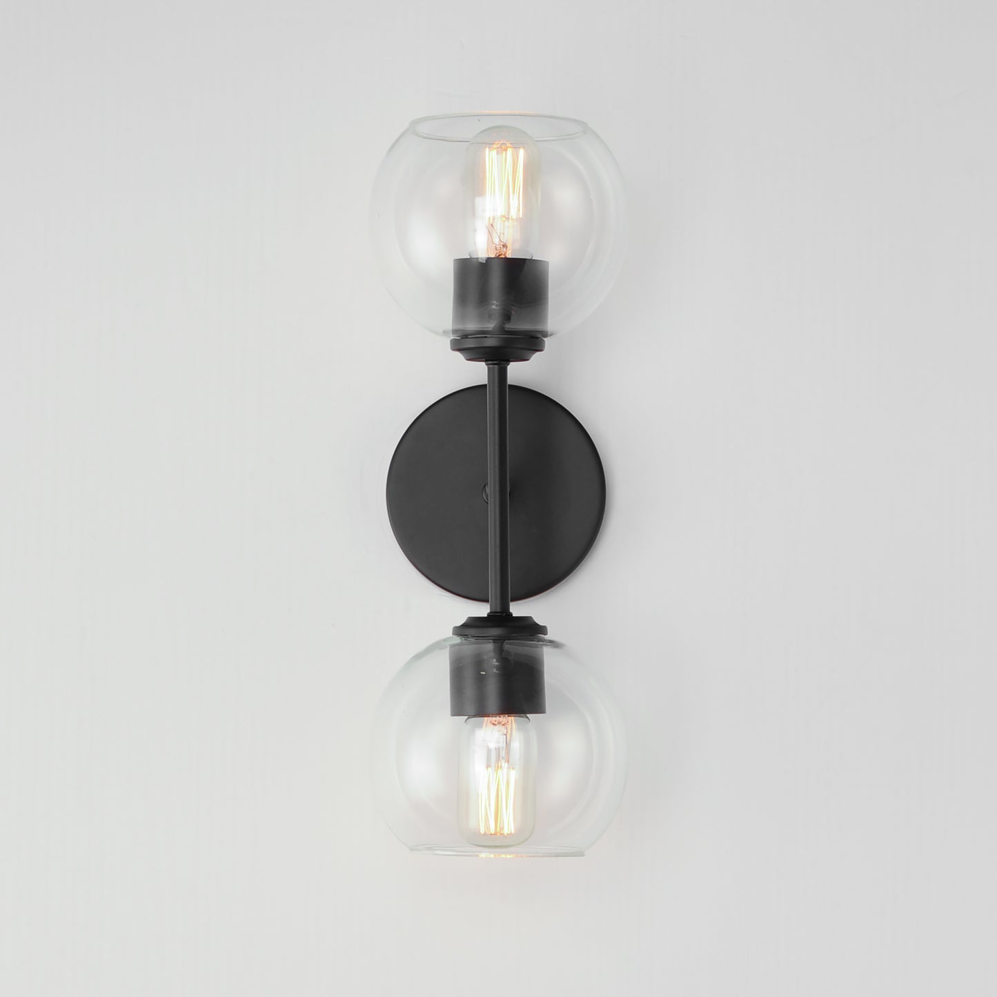 21632CLBK - 2 Light Knox 19" Wall Sconce - Black