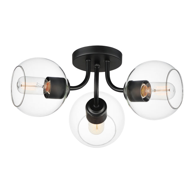 21634CLBK - Knox 18" Semi Flush Mount Ceiling Light - Black
