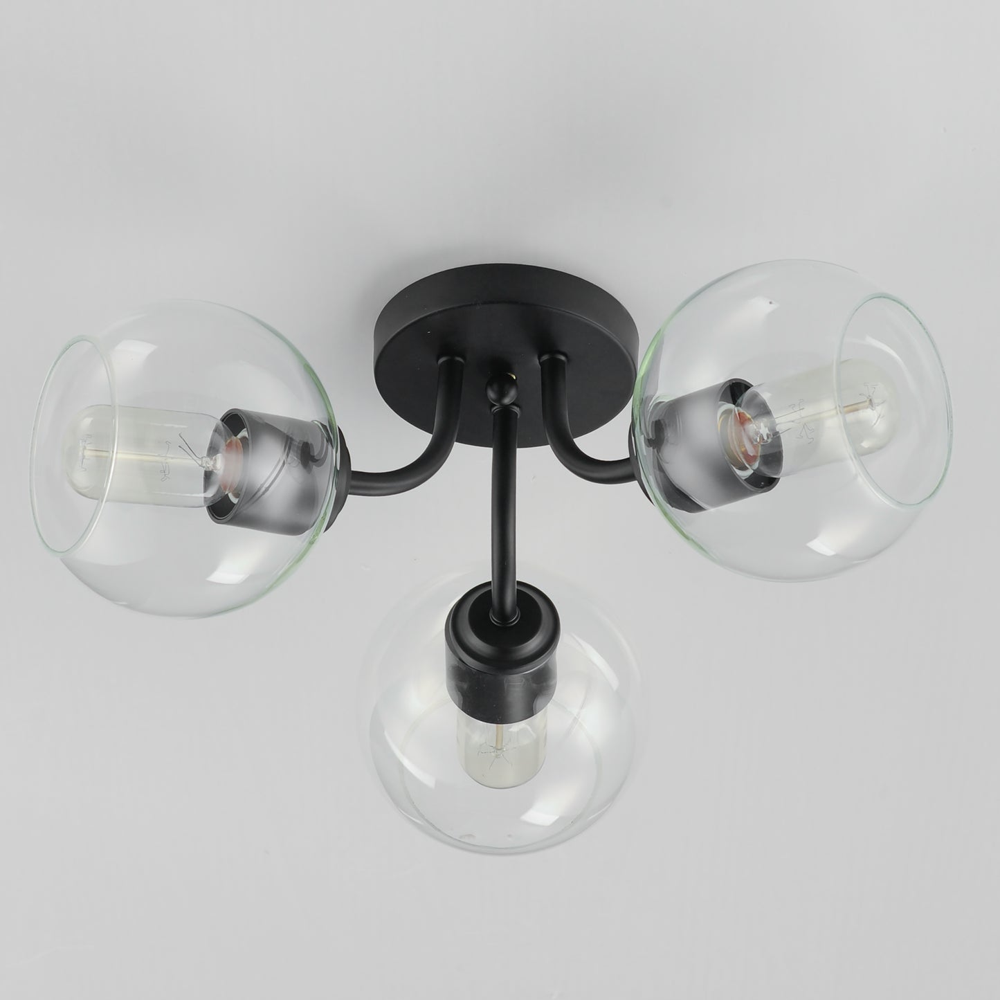 21634CLBK - Knox 18" Semi Flush Mount Ceiling Light - Black
