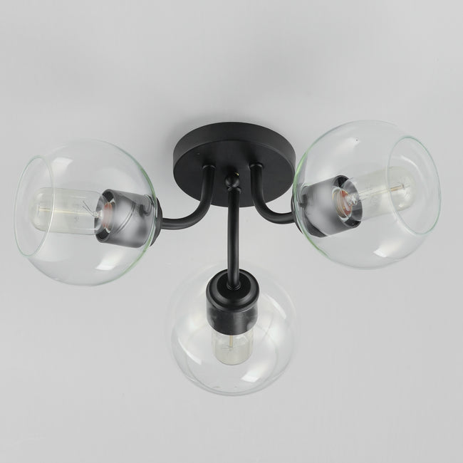 21634CLBK - Knox 18" Semi Flush Mount Ceiling Light - Black