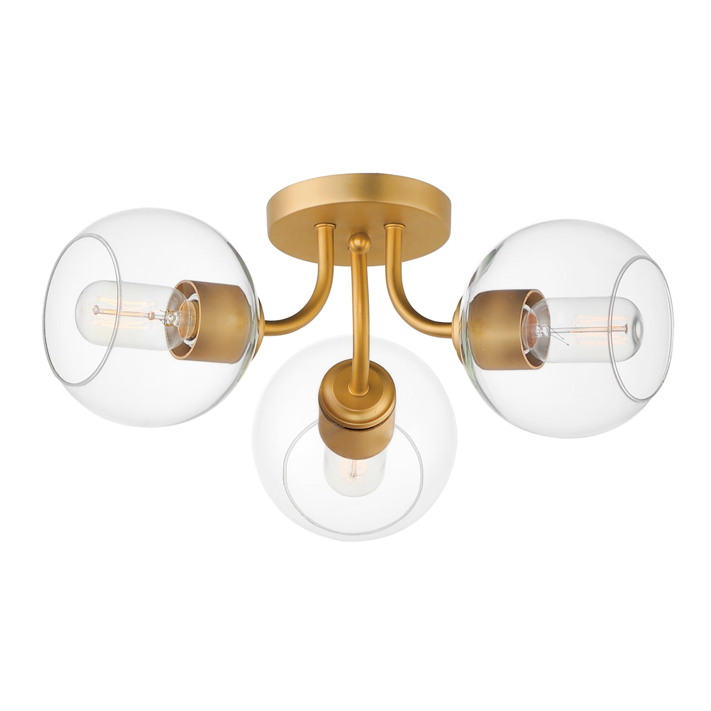 21634CLNAB - Knox 18" Semi Flush Mount Ceiling Light - Natural Aged Brass