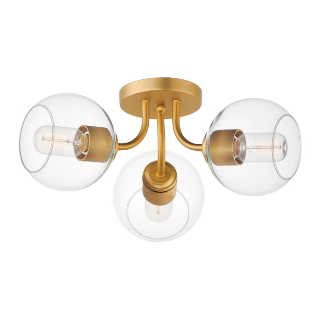 21634CLNAB - Knox 18" Semi Flush Mount Ceiling Light - Natural Aged Brass