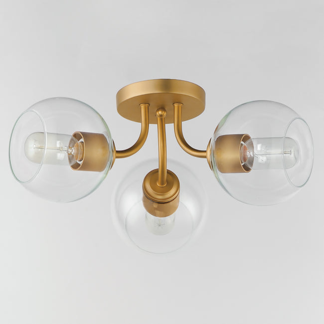 21634CLNAB - Knox 18" Semi Flush Mount Ceiling Light - Natural Aged Brass