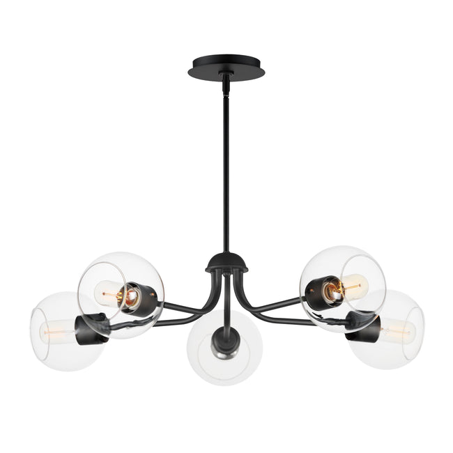 21635CLBK - 5 Light Knox 30" Chandelier - Black