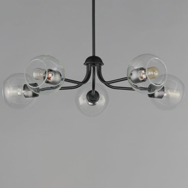21635CLBK - 5 Light Knox 30" Chandelier - Black