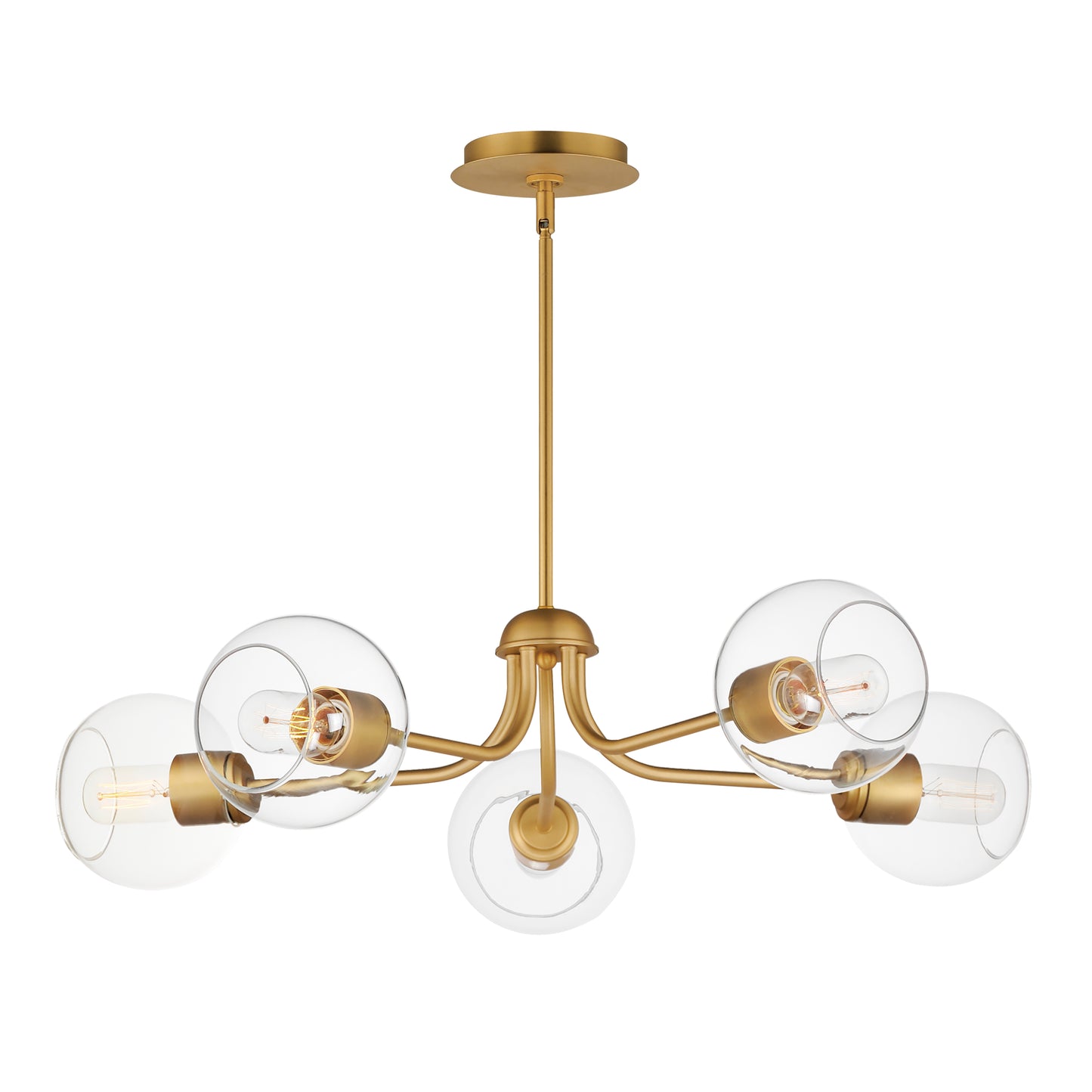 21635CLNAB - 5 Light Knox 30" Chandelier - Natural Aged Brass