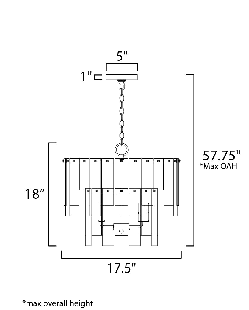 21833AGDBZ - Warren 18" Semi Flush Mount Ceiling Light - Dark Bronze