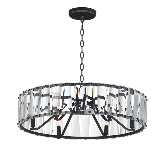 21866BCBK - 6 Light Odeon 27" Chandelier - Black