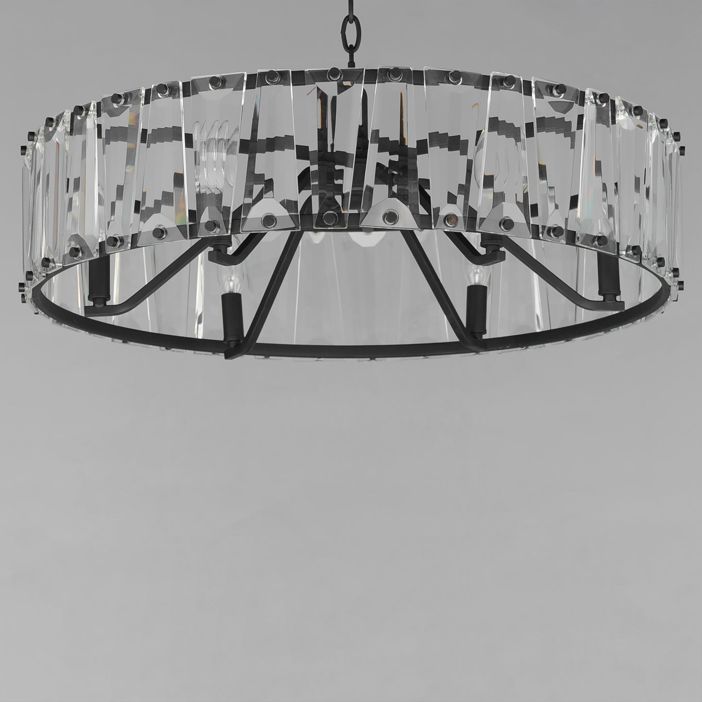21866BCBK - 6 Light Odeon 27" Chandelier - Black